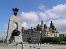 [War Memorial and Fairmont Chateau Laurier]