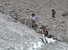 [Dave, Eliza and Justin Crossing the Ice]